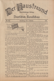 Der Hausfreund : Unterhaltungs-Beilage zur Deutschen Rundschau. 1934, Nr. 229 (7 Oktober)