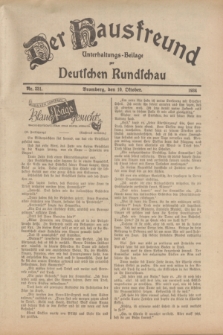 Der Hausfreund : Unterhaltungs-Beilage zur Deutschen Rundschau. 1934, Nr. 231 (10 Oktober)