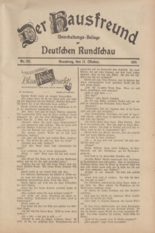 Der Hausfreund : Unterhaltungs-Beilage zur Deutschen Rundschau. 1934, Nr. 232 (11 Oktober)