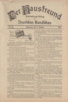 Der Hausfreund : Unterhaltungs-Beilage zur Deutschen Rundschau. 1934, Nr. 233 (12 Oktober)