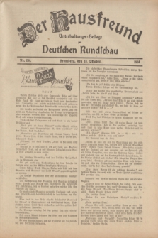 Der Hausfreund : Unterhaltungs-Beilage zur Deutschen Rundschau. 1934, Nr. 234 (13 Oktober)