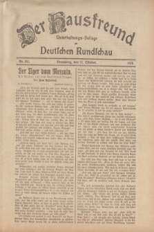 Der Hausfreund : Unterhaltungs-Beilage zur Deutschen Rundschau. 1934, Nr. 241 (21 Oktober)