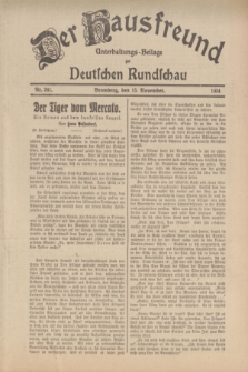 Der Hausfreund : Unterhaltungs-Beilage zur Deutschen Rundschau. 1934, Nr. 261 (15 November)