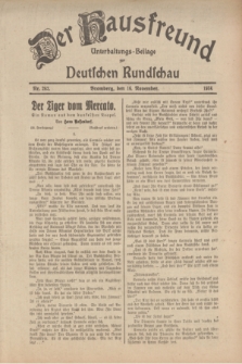 Der Hausfreund : Unterhaltungs-Beilage zur Deutschen Rundschau. 1934, Nr. 262 (16 November)