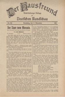 Der Hausfreund : Unterhaltungs-Beilage zur Deutschen Rundschau. 1934, Nr. 263 (17 November)