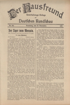 Der Hausfreund : Unterhaltungs-Beilage zur Deutschen Rundschau. 1934, Nr. 265 (20 November)