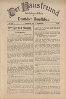 Der Hausfreund : Unterhaltungs-Beilage zur Deutschen Rundschau. 1934, Nr. 266 (21 November)