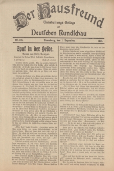 Der Hausfreund : Unterhaltungs-Beilage zur Deutschen Rundschau. 1934, Nr. 275 (1 Dezember)