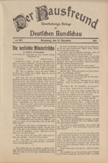 Der Hausfreund : Unterhaltungs-Beilage zur Deutschen Rundschau. 1934, Nr. 292 (22 Dezember)
