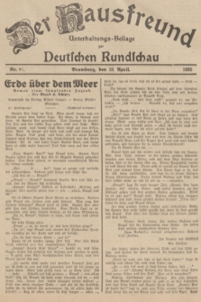 Der Hausfreund : Unterhaltungs-Beilage zur Deutschen Rundschau. 1935, Nr. 91 (18 April)