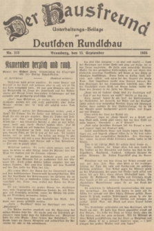 Der Hausfreund : Unterhaltungs-Beilage zur Deutschen Rundschau. 1935, Nr. 212 (15 September)