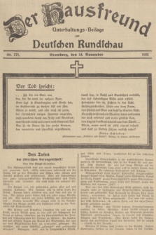 Der Hausfreund : Unterhaltungs-Beilage zur Deutschen Rundschau. 1935, Nr. 271 (24 November)