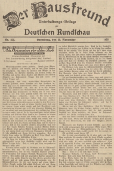 Der Hausfreund : Unterhaltungs-Beilage zur Deutschen Rundschau. 1935, Nr. 275 (29 November)