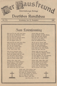 Der Hausfreund : Unterhaltungs-Beilage zur Deutschen Rundschau. 1936, Nr. 272 (22 November)