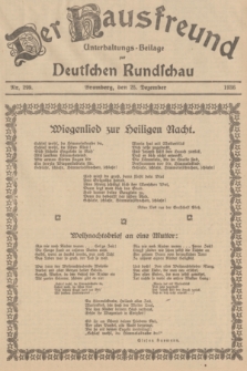 Der Hausfreund : Unterhaltungs-Beilage zur Deutschen Rundschau. 1936, Nr. 299 (25 Dezember)