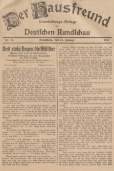 Der Hausfreund : Unterhaltungs-Beilage zur Deutschen Rundschau. 1937, Nr. 16 (21 Januar)