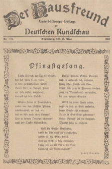 Der Hausfreund : Unterhaltungs-Beilage zur Deutschen Rundschau. 1937, Nr. 110 (16 Mai)