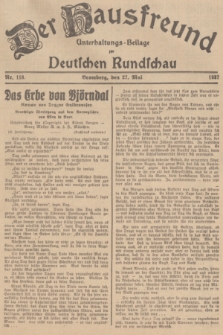Der Hausfreund : Unterhaltungs-Beilage zur Deutschen Rundschau. 1937, Nr. 118 (27 Mai)