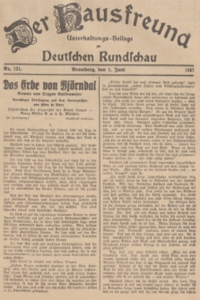 Der Hausfreund : Unterhaltungs-Beilage zur Deutschen Rundschau. 1937, Nr. 121 (1 Juni)