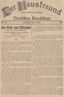 Der Hausfreund : Unterhaltungs-Beilage zur Deutschen Rundschau. 1937, Nr. 123 (3 Juni)