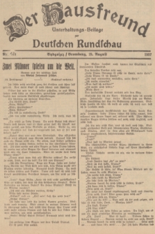 Der Hausfreund : Unterhaltungs-Beilage zur Deutschen Rundschau. 1937, Nr. 188 (19 August)
