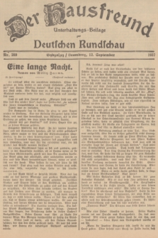 Der Hausfreund : Unterhaltungs-Beilage zur Deutschen Rundschau. 1937, Nr. 209 (12 September)