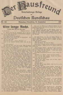 Der Hausfreund : Unterhaltungs-Beilage zur Deutschen Rundschau. 1937, Nr. 223 (29 September)