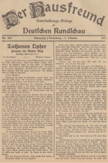 Der Hausfreund : Unterhaltungs-Beilage zur Deutschen Rundschau. 1937, Nr. 239 (17 Oktober)