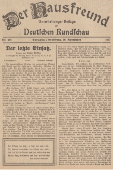 Der Hausfreund : Unterhaltungs-Beilage zur Deutschen Rundschau. 1937, Nr. 266 (20 November)