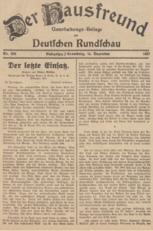 Der Hausfreund : Unterhaltungs-Beilage zur Deutschen Rundschau. 1937, Nr. 286 (15 Dezember)