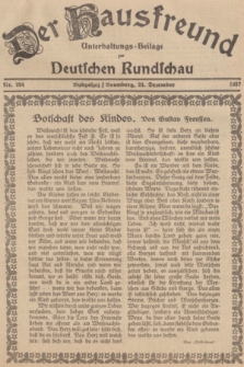 Der Hausfreund : Unterhaltungs-Beilage zur Deutschen Rundschau. 1937, Nr. 294 (24 Dezember)