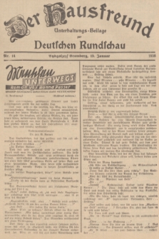 Der Hausfreund : Unterhaltungs-Beilage zur Deutschen Rundschau. 1938, Nr. 14 (19 Januar)