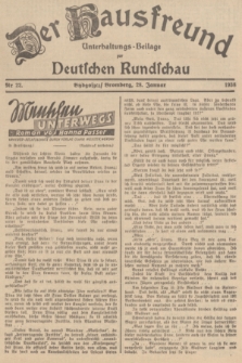 Der Hausfreund : Unterhaltungs-Beilage zur Deutschen Rundschau. 1938, Nr. 22 (28 Januar)