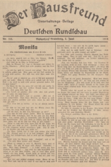 Der Hausfreund : Unterhaltungs-Beilage zur Deutschen Rundschau. 1938, Nr. 125 (3 Juni)