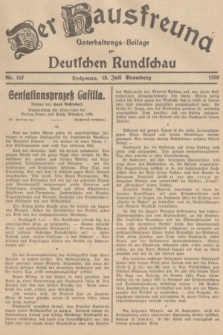 Der Hausfreund : Unterhaltungs-Beilage zur Deutschen Rundschau. 1939, Nr. 157 (13 Juli)