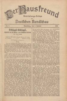 Der Hausfreund : Unterhaltungs-Beilage zur Deutschen Rundschau. 1928, Nr. 3 (4 Januar)