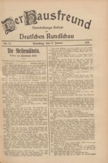 Der Hausfreund : Unterhaltungs-Beilage zur Deutschen Rundschau. 1928, Nr. 11 (14 Januar)