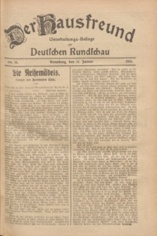 Der Hausfreund : Unterhaltungs-Beilage zur Deutschen Rundschau. 1928, Nr. 12 (15 Januar)