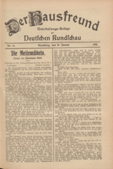 Der Hausfreund : Unterhaltungs-Beilage zur Deutschen Rundschau. 1928, Nr. 15 (19 Januar)