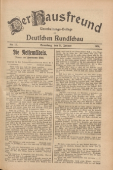 Der Hausfreund : Unterhaltungs-Beilage zur Deutschen Rundschau. 1928, Nr. 17 (21 Januar)