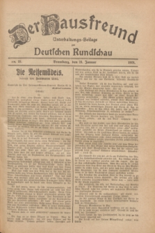 Der Hausfreund : Unterhaltungs-Beilage zur Deutschen Rundschau. 1928, Nr. 23 (28 Januar)