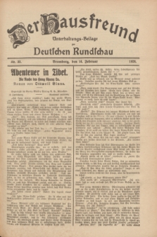Der Hausfreund : Unterhaltungs-Beilage zur Deutschen Rundschau. 1928, Nr. 33 (14 Februar)