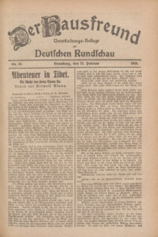 Der Hausfreund : Unterhaltungs-Beilage zur Deutschen Rundschau. 1928, Nr. 39 (22 Februar)