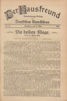 Der Hausfreund : Unterhaltungs-Beilage zur Deutschen Rundschau. 1928, Nr. 54 (13 März)