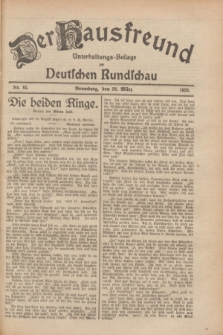Der Hausfreund : Unterhaltungs-Beilage zur Deutschen Rundschau. 1928, Nr. 65 (28 März)