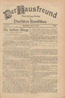 Der Hausfreund : Unterhaltungs-Beilage zur Deutschen Rundschau. 1928, Nr. 70 (3 April)