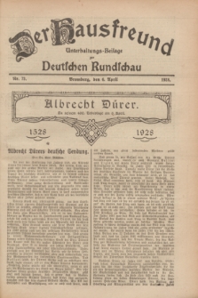 Der Hausfreund : Unterhaltungs-Beilage zur Deutschen Rundschau. 1928, Nr. 73 (6 April)