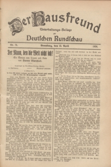 Der Hausfreund : Unterhaltungs-Beilage zur Deutschen Rundschau. 1928, Nr. 76 (13 April)