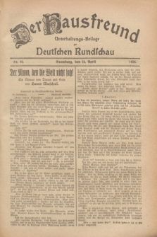 Der Hausfreund : Unterhaltungs-Beilage zur Deutschen Rundschau. 1928, Nr. 85 (25 April)