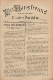 Der Hausfreund : Unterhaltungs-Beilage zur Deutschen Rundschau. 1928, Nr. 88 (28 April)